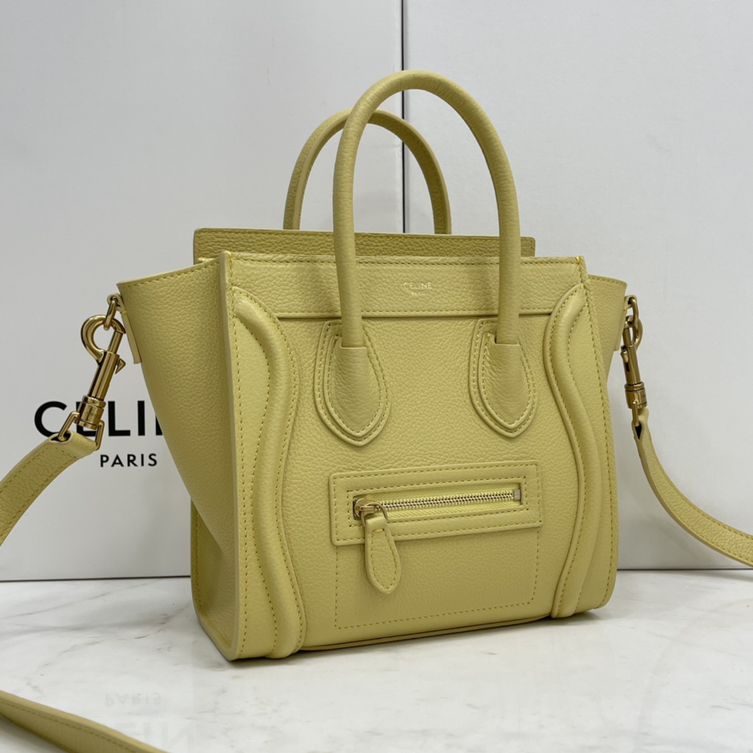 CELINE classic smiley bag overseas original single parallel small 20CM LUGGAGE color calfskin