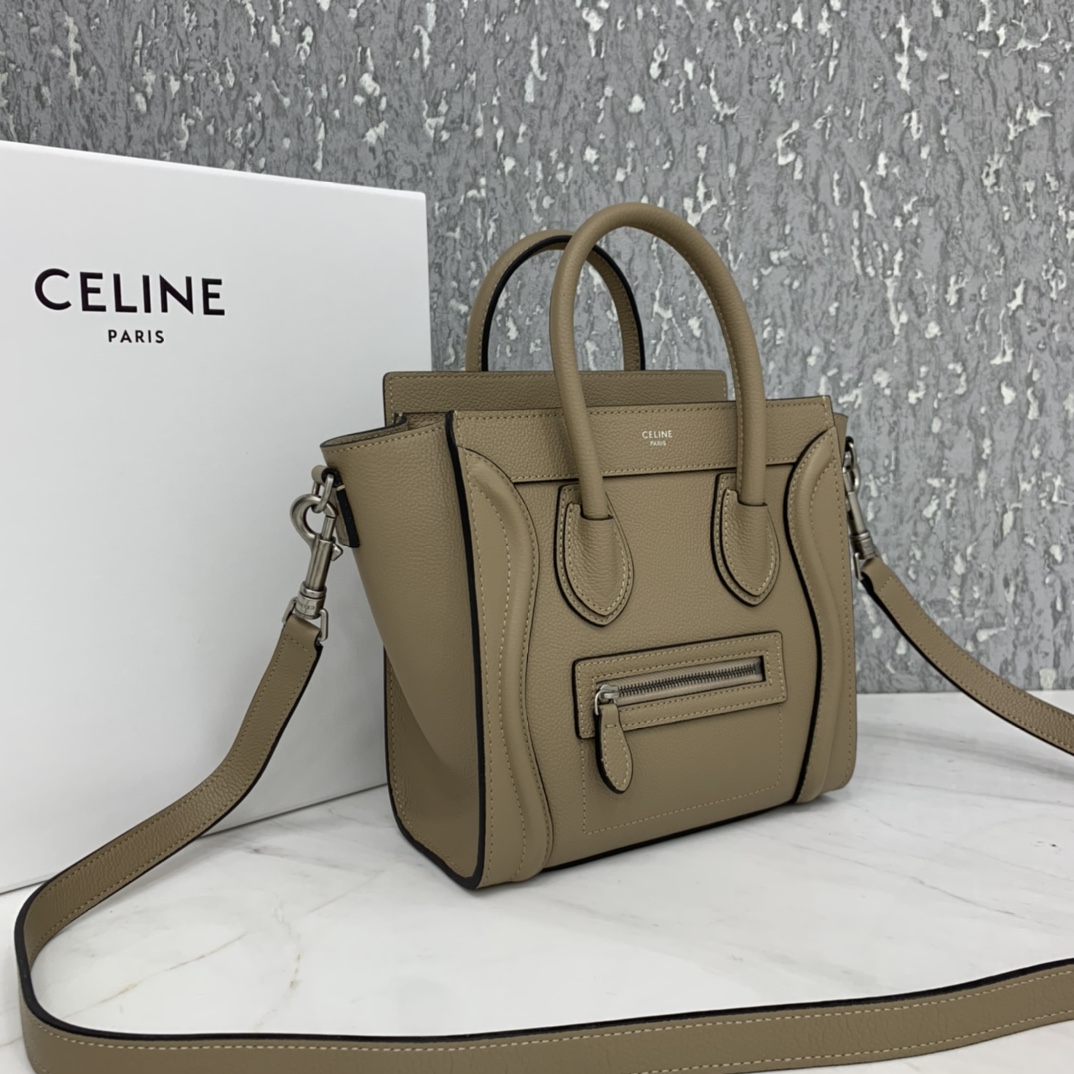 CELINE classic smiley bag overseas original single parallel small 20CM LUGGAGE color calfskin