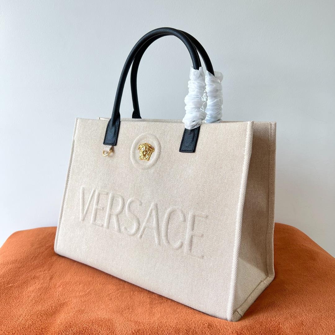 Versace Tote Bag AutumnWinter 2023 New Versace Jeans Tote Bag molded embossed letters concave