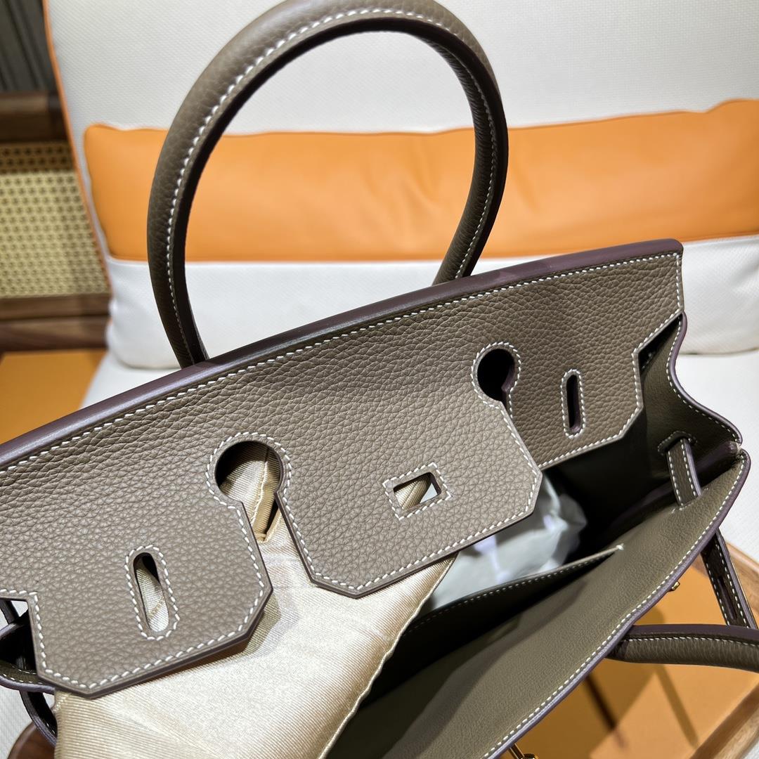 Birkin 30 Platinum Togo 18 Etoupe Elephant Grey Inner Seam Gold Buckle Purchase Level Top Orig